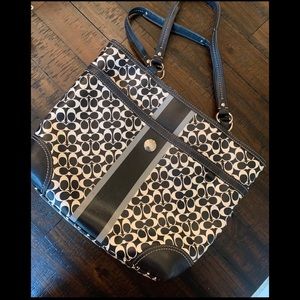 Black & White signature Coach purse